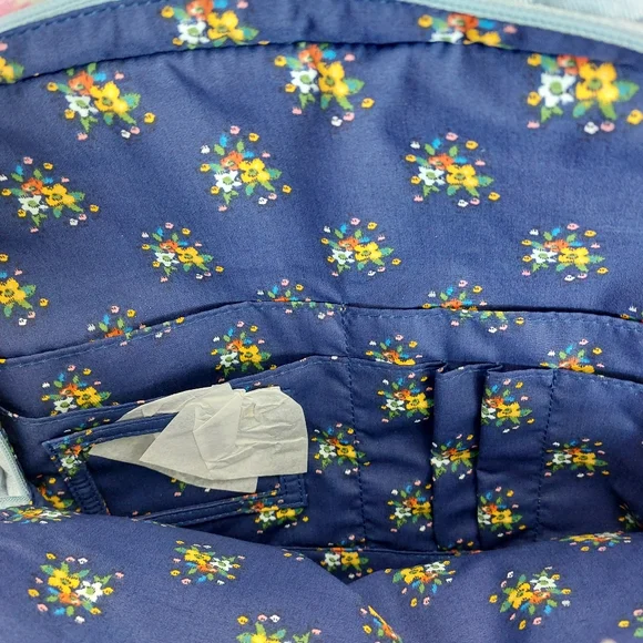 Vera Bradley Campus Backpack Sea Air Floral Embroidered Denim NWT - Picture 2 of 6